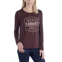 Carhartt 103929 bedrucktes Damen Langarmshirt aus leichtem Material - Fudge Heather - Gr. L