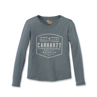 Carhartt 103929 bedrucktes Damen Langarmshirt aus leichtem Material - Balsam Green - Gr. XS