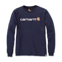 Carhartt 104107 Emea Langarmshirt mit Core-Logo-Aufdruck - Navy - Gr. S