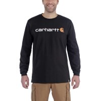 Carhartt 104107 Emea Langarmshirt mit Core-Logo-Aufdruck - Schwarz - Gr. XS