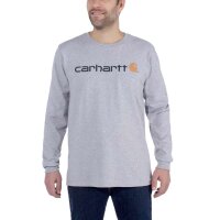 Carhartt 104107 Emea Langarmshirt mit Core-Logo-Aufdruck - Heather Grey - Gr. XS
