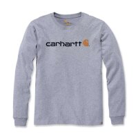 Carhartt 104107 Emea Langarmshirt mit Core-Logo-Aufdruck - Heather Grey - Gr. M