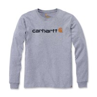 Carhartt 104107 Emea Langarmshirt mit Core-Logo-Aufdruck - Heather Grey - Gr. XXL