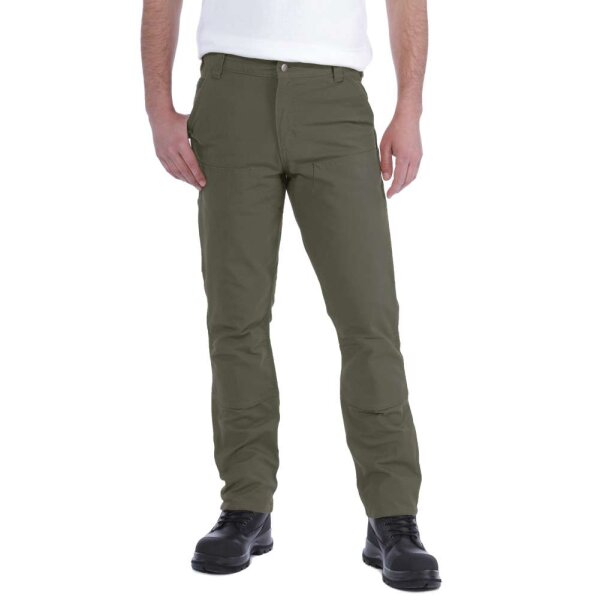Carhartt Herren Rugged Flex Straight Fit Duck Double-Front Tapered Utility Work Pant Tarmac W40/L32