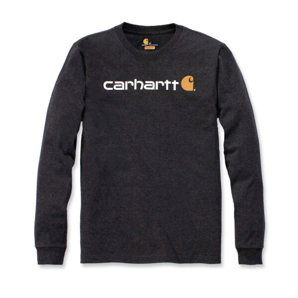 Carhartt 104107 Emea Langarmshirt mit Core-Logo-Aufdruck - Carbon Heather - Gr. S