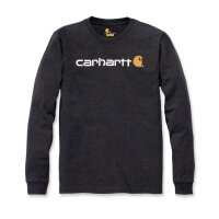 Carhartt 104107 Emea Langarmshirt mit Core-Logo-Aufdruck - Carbon Heather - Gr. M