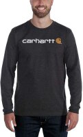 Carhartt 104107 Emea Langarmshirt mit Core-Logo-Aufdruck - Carbon Heather - Gr. XXL