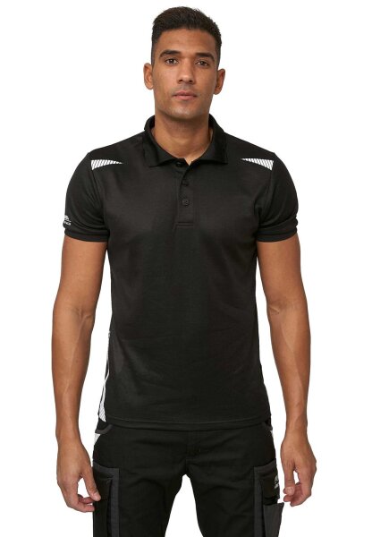 PUMA WORKWEAR Premium Arbeitshemd - Poloshirt aus robustem Gewebe und Reflektoren - Schwarz - Gr. M