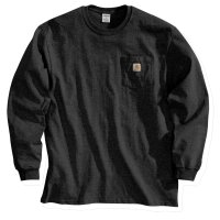 Carhartt Mens Workwear Long Sleeve Pocket Work Utility T-Shirt, Black, XXL