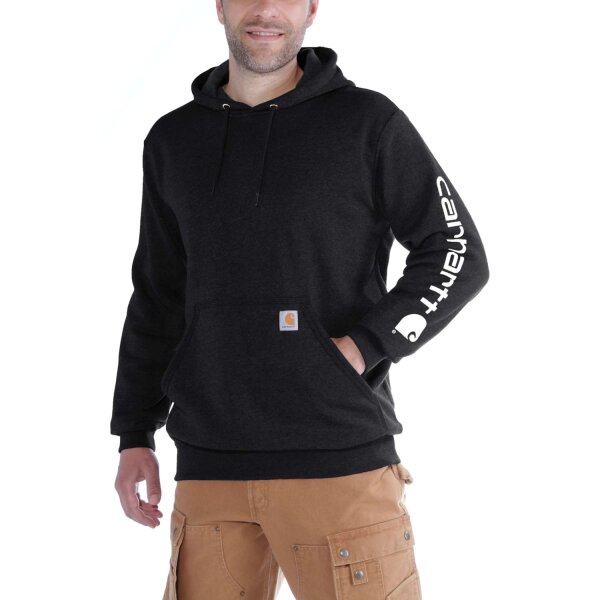 Carhartt K288 Kapuzen Sweatshirt mit Logo auf Ärmel Schwarz L