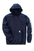 Carhartt K288 Kapuzen Sweatshirt mit Logo auf Ärmel New Navy L