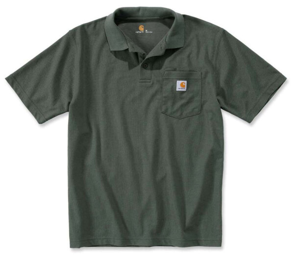 Carhartt Herren Loose Fit Midweight Short-Sleeve Pocket Polo Shirt, Moss, L
