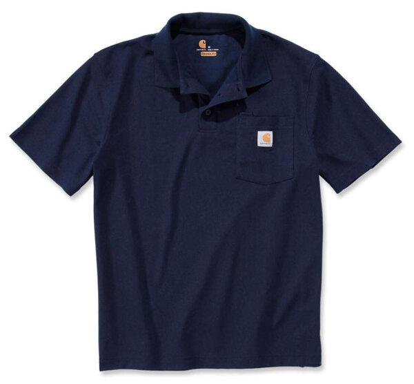 Carhartt Herren Loose Fit Midweight Short-Sleeve Pocket Polo Shirt, Navy, L