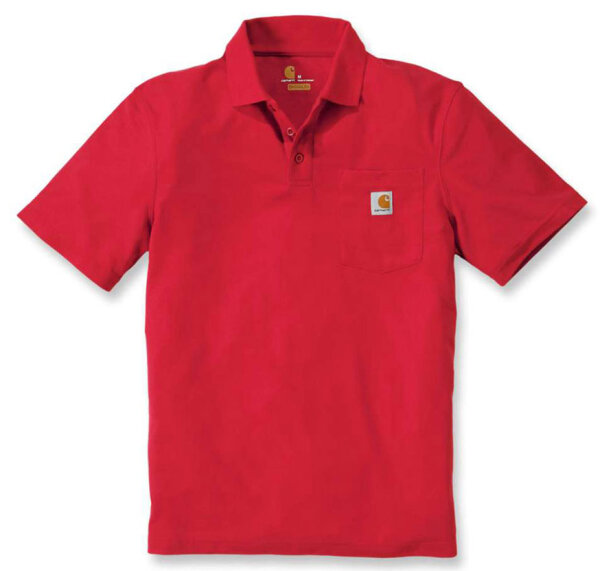 Carhartt Herren Loose Fit Midweight Short-Sleeve Pocket Polo Shirt, Red, S
